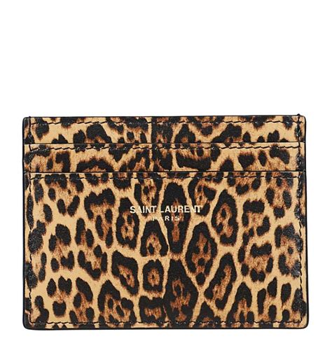 saint laurent card holder leopard.